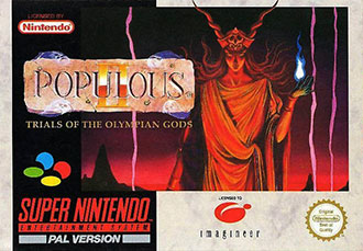 Carátula del juego Populous II Trials of the Olympian Gods (SNES)