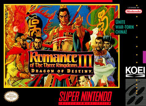 Carátula del juego Romance of the Three Kingdoms III Dragon of Destiny (Snes)