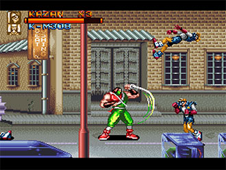 Pantallazo del juego online Rushing Beat Ran Fukusei Toshi (SNES)