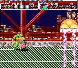 Pantallazo del juego online Teenage Mutant Ninja Turtles IV Turtles in Time (Snes)