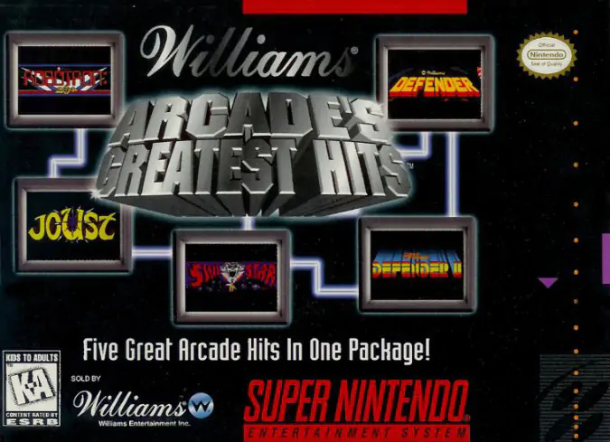 Portada de la descarga de Williams Arcade’s Greatest Hits