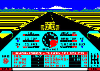 Pantallazo del juego online Nigel Mansell's Grand Prix (Spectrum)